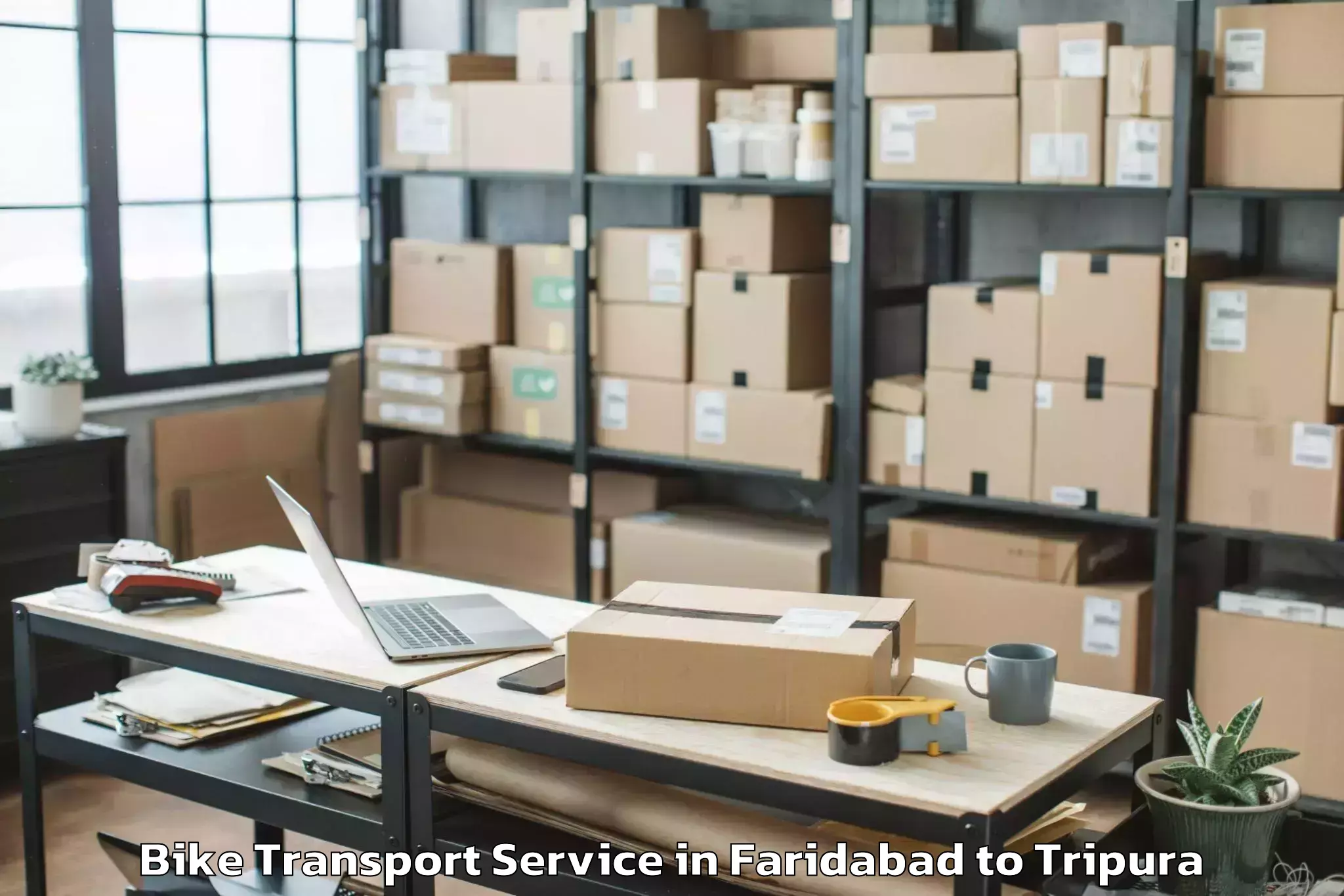 Hassle-Free Faridabad to Gournagar Bike Transport